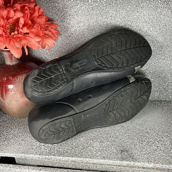 CROCS Womens’ Cap Toe Mirror Flats Slip On Sandals Shoes Loafers Size 8 - Picture 7 of 8